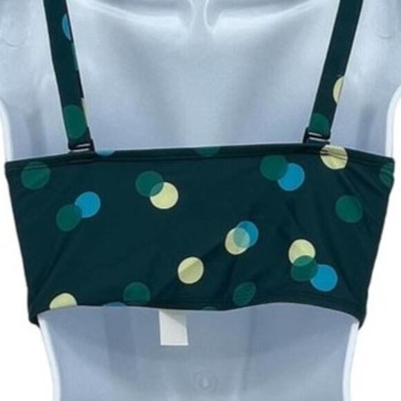 Swimsuit Contoured Bikini Top in Green & Multi Polk a Dot Print Size X-Small - Picture 7 of 8